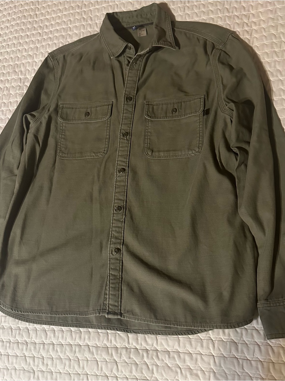 H&M Olive Green Military-Style Shirt Jacket
